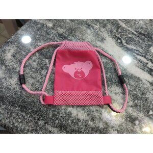 Build-A-Bear Drawstring Mesh Cinch Sack Bag Backpack Pink BAB